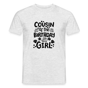 Cousin de la fille d’anniversaire - T-shirt homme - gris chiné - Devant - AI Model Male 178 dark (178cm)