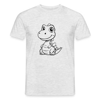 Friendly dino comme illustration vectorielle - T-shirt homme - gris chiné - Devant - AI Model Male 178 dark (178cm)
