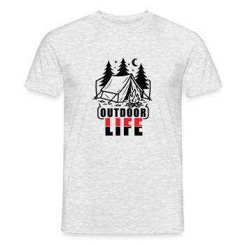 Outdoor Tent - Men's T-Shirt - heather grey - Front - AI Model Male 178 dark (178cm)