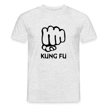 kung fu - T-shirt homme - gris chiné - Devant - AI Model Male 178 dark (178cm)
