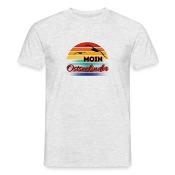 Bonjour les enfants de la mer Baltique avec une mouette dans un style rétro - T-shirt homme - gris chiné - Devant - AI Model Male 178 dark (178cm)