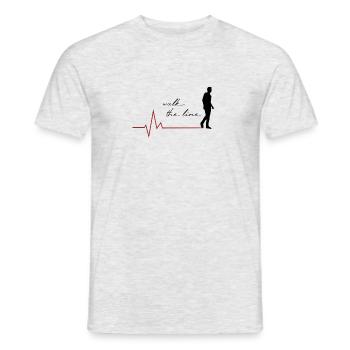 Marcher sur la ligne - T-shirt homme - gris chiné - Devant - AI Model Male 178 dark (178cm)