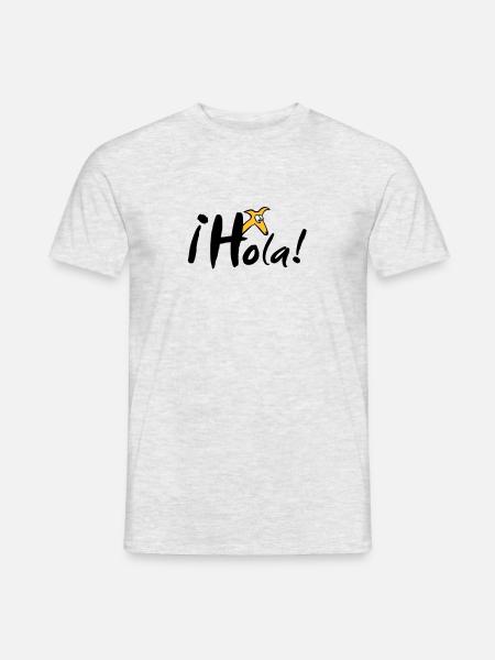 hola - Männer T-Shirt - Grau meliert