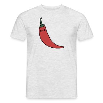Süße Kawaii Chili Pepper - Männer T-Shirt - Grau meliert - Vorne - AI Model Male 178 dark (178cm)