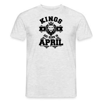Kings are born in April - Men's T-Shirt - heather grey - Front - AI Model Male 178 dark (178cm)