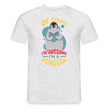 Of Course I'm Awesome I'm A Penguin - Men's T-Shirt - heather grey - Front - AI Model Male 178 dark (178cm)