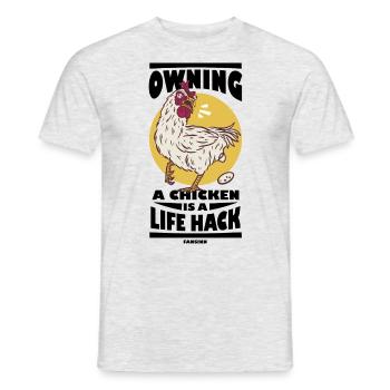 Huhn Bauernhof Geflügel Hahn Hühner Geschenk - Männer T-Shirt - Grau meliert - Vorne - AI Model Male 178 dark (178cm)