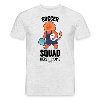Leo goes to football training - Men's T-Shirt - heather grey - Front - AI Model Male 178 dark (178cm)