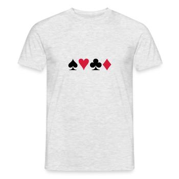 Poker - Männer T-Shirt - Grau meliert - Vorne - AI Model Male 178 dark (178cm)