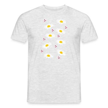 weiße Margariten - der Frühling ruft - Männer T-Shirt - Grau meliert - Vorne - AI Model Male 178 dark (178cm)