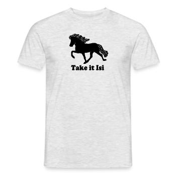 Tölter grand noir Take it Isi - T-shirt homme - gris chiné - Devant - AI Model Male 178 dark (178cm)