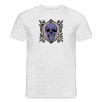 Crâne avec cadre osseux - T-shirt homme - gris chiné - Devant - AI Model Male 178 dark (178cm)