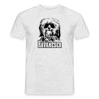 HAVANESER cool sunglasses dogs dog - Men's T-Shirt - heather grey - Front - AI Model Male 178 dark (178cm)