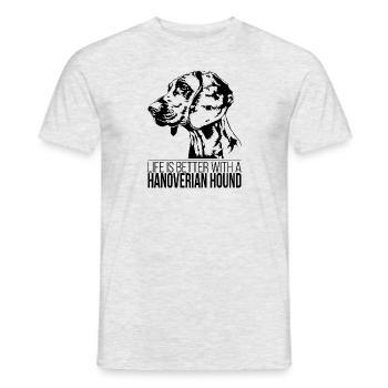 Hanoverian HOUND la vie est meilleure Hundespruch Hunde - T-shirt homme - gris chiné - Devant - AI Model Male 178 dark (178cm)