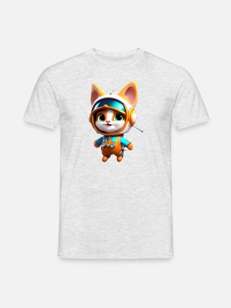 Astronaut Kitten - Men's T-Shirt - heather grey