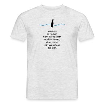 Nicht das Wasser reichen Bier trinken Spaß Spruch - Männer T-Shirt - Grau meliert - Vorne - AI Model Male 178 dark (178cm)