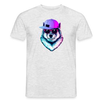Cooler Wolf - Männer T-Shirt - Grau meliert - Vorne - AI Model Male 178 dark (178cm)