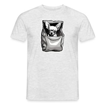 Chihuahua / small dog / animal / tiny / breed - Men's T-Shirt - heather grey - Front - AI Model Male 178 dark (178cm)