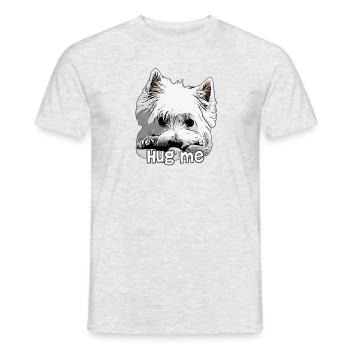 Westie Hug Me Hug me West Highland Terrier - T-shirt homme - gris chiné - Devant - AI Model Male 178 dark (178cm)