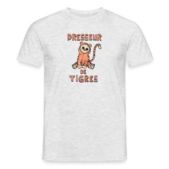 Dresseur de tigres - T-shirt homme - gris chiné - Devant - AI Model Male 178 dark (178cm)