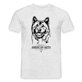 American Akita Dad Hunde Hund Akita Inu Wilsigns - Männer T-Shirt - Grau meliert - Vorne - AI Model Male 178 dark (178cm)
