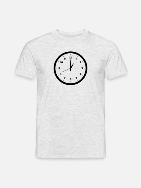 Uhr - Männer T-Shirt - Grau meliert