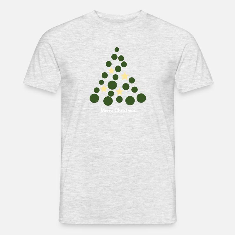 Cirkeltræ med stjerner – Glædelig jul - Mænd T-shirt - grå meleret