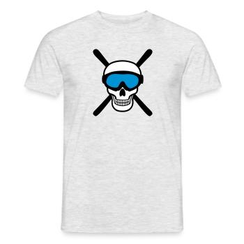 Ski Totenkopf - Männer T-Shirt - Grau meliert - Vorne - AI Model Male 178 dark (178cm)