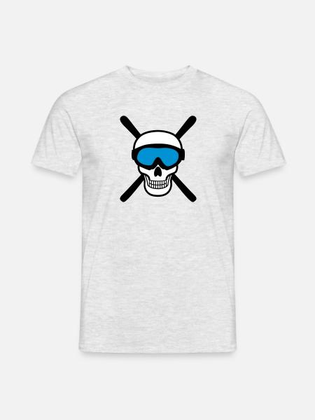 Skiing Skull - Men's T-Shirt - heather grey