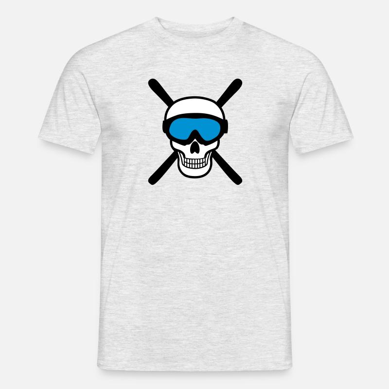 Ski Totenkopf - Männer T-Shirt - Grau meliert