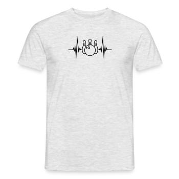 puls frequenz herzschlag 3 pins treffer bowling um - Männer T-Shirt - Grau meliert - Vorne - AI Model Male 178 dark (178cm)