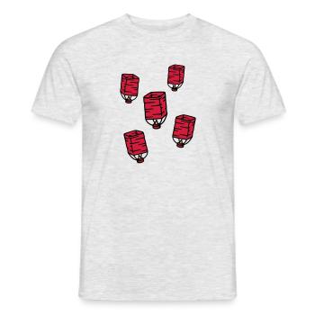 Himmelslaterne Chinesisches Lampion Sky lantern - Männer T-Shirt - Grau meliert - Vorne - AI Model Male 178 dark (178cm)