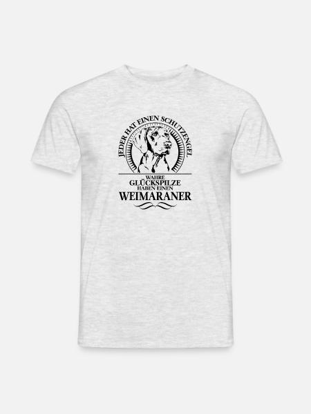 WEIMARANER Schutzengel Hundespruch Wilsigns - Männer T-Shirt - Grau meliert