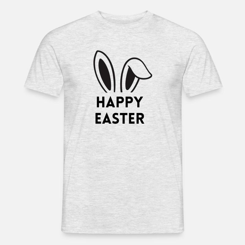 Frohe Ostern - mit Hasenohren - Männer T-Shirt - Grau meliert
