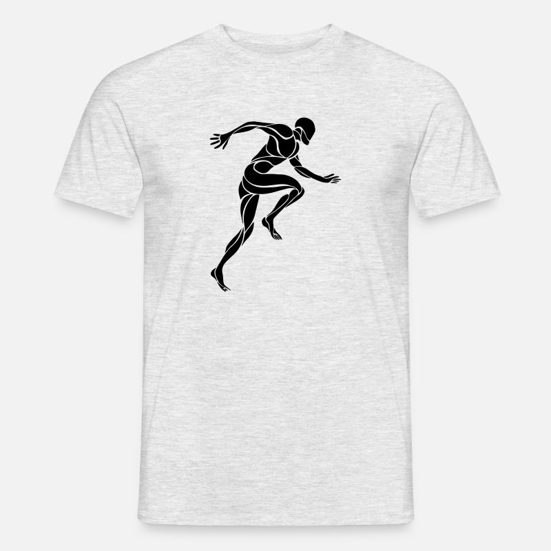 Tribal Runner Läufer Geschenkidee - Männer T-Shirt - Grau meliert