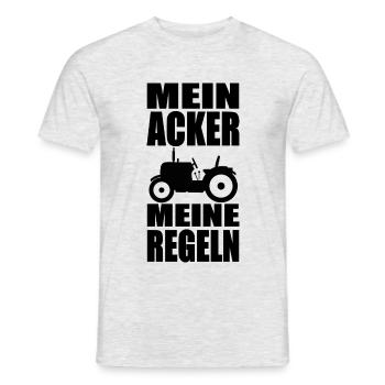 Mein Acker meine Regeln. Landwirtschaft Bauer - Männer T-Shirt - Grau meliert - Vorne - AI Model Male 178 dark (178cm)