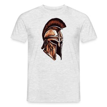 Spartaner Helm Krieger Gladiator Sparta - Männer T-Shirt - Grau meliert - Vorne - AI Model Male 178 dark (178cm)
