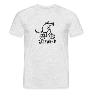 Ratfarer Funny rat on bike - Men's T-Shirt - heather grey - Front - AI Model Male 178 dark (178cm)