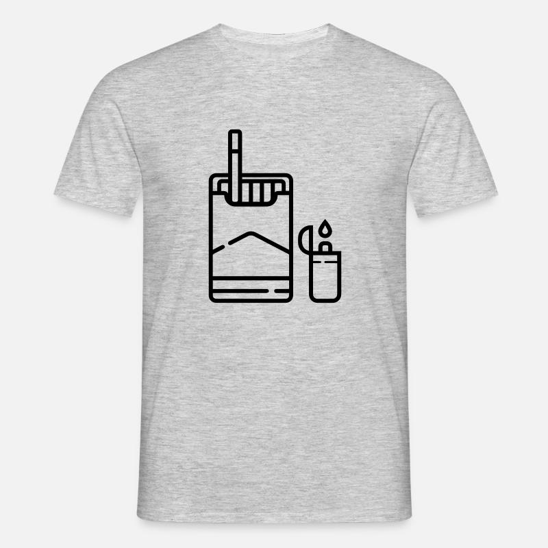 Zigarette - Männer T-Shirt - Grau meliert