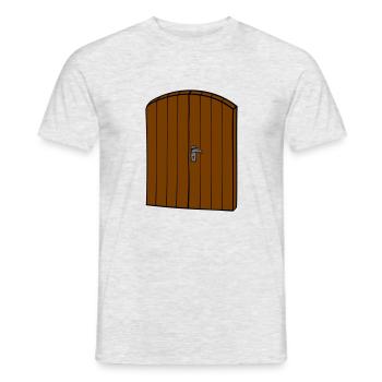 Porte en bois - T-shirt homme - gris chiné - Devant - AI Model Male 178 dark (178cm)