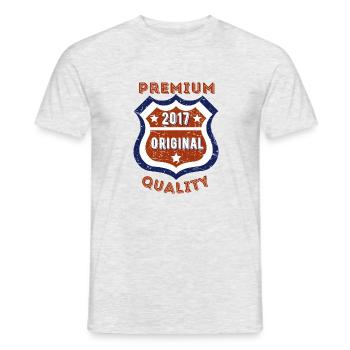 Premium Quality 2017 - Men's T-Shirt - heather grey - Front - AI Model Male 178 dark (178cm)