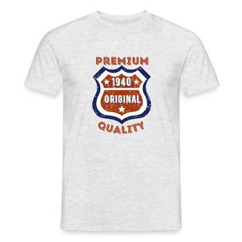 Premium quality 1940 - Men's T-Shirt - heather grey - Front - AI Model Male 178 dark (178cm)
