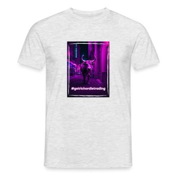 Crypto Bull - Männer T-Shirt - Grau meliert - Vorne - AI Model Male 178 dark (178cm)