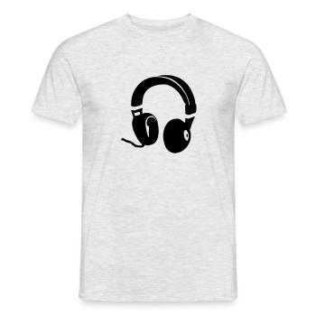 Headphones - Men's T-Shirt - heather grey - Front - AI Model Male 178 dark (178cm)