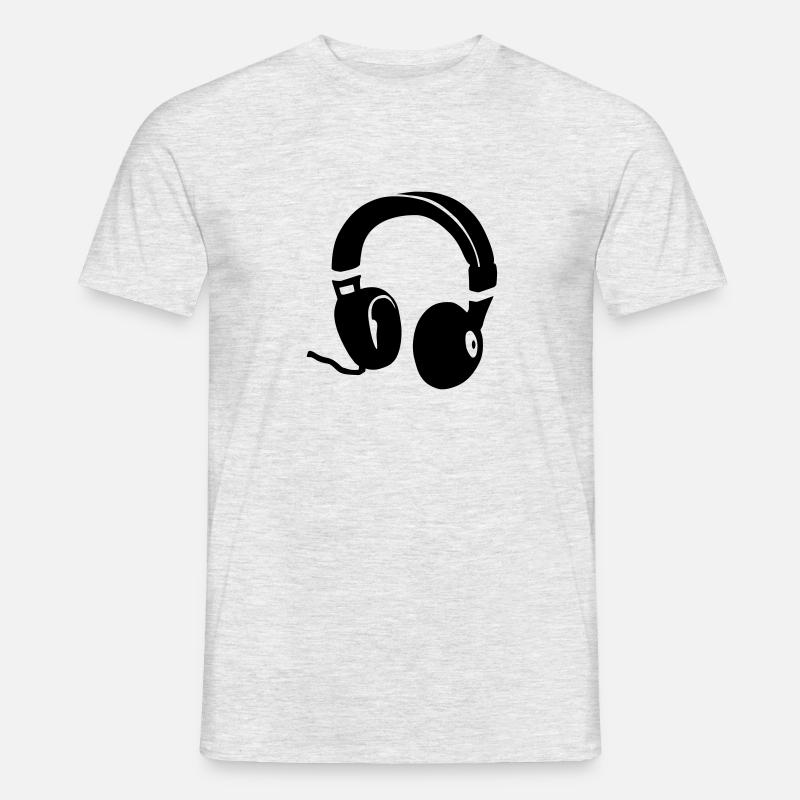 Kopfhörer - Männer T-Shirt - Grau meliert