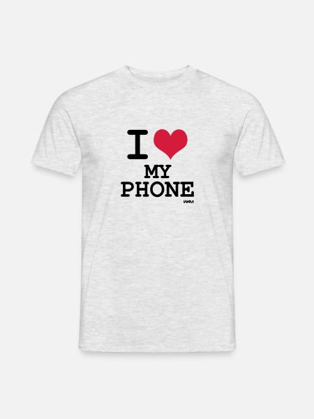 i love my phone by wam - Men's T-Shirt - heather grey
