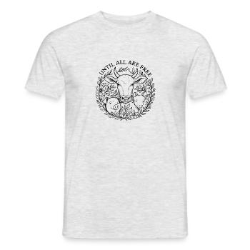 Until all are Free - bis alle frei sind - Männer T-Shirt - Grau meliert - Vorne - AI Model Male 178 dark (178cm)