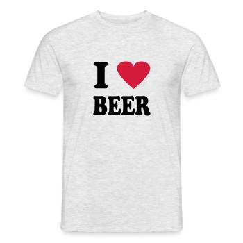 bière - T-shirt homme - gris chiné - Devant - AI Model Male 178 dark (178cm)