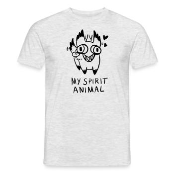 Cursed Cat Spirit Animal Black - Men's T-Shirt - heather grey - Front - AI Model Male 178 dark (178cm)