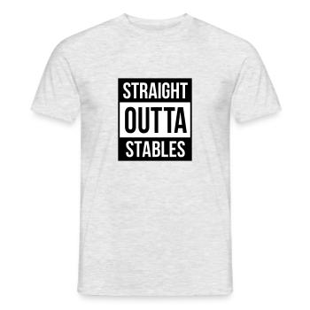 Straight Outta Stables Stall Pferd 2C - Männer T-Shirt - Grau meliert - Vorne - AI Model Male 178 dark (178cm)
